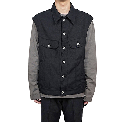 DAIRIKU [ "Regular" Polyester Vest ] Black