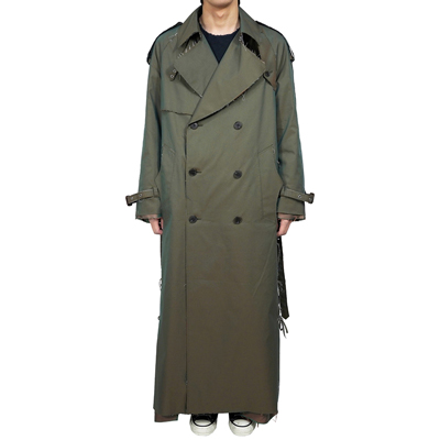 SUGARHILL [ Rawedge Lace-up Trench Coat ] KHAKI