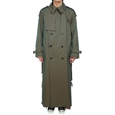 SUGARHILL [ Rawedge Lace-up Trench Coat ] KHAKI