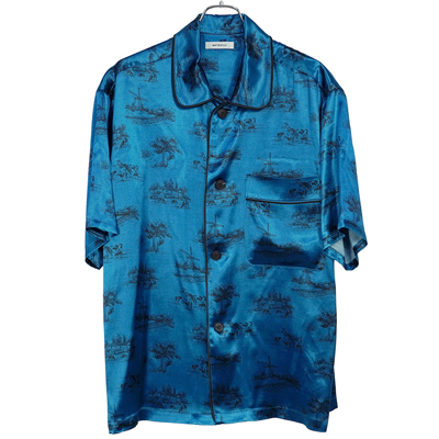 MATSUFUJI [ "DAYDREAM" Printed Short-Sleeve Shirt ] BLUE