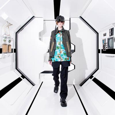 DAIRIKU [ "Astronaut" Code Jacket & Aloha Shirt ] Khaki&Blue