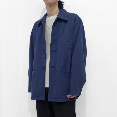 MATSUFUJI [ Uneven Twill Connected Pockets Jacket ] INK BLUE