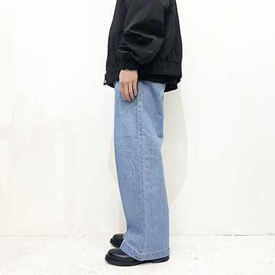 MATSUFUJI [ Wide Bleach Denim Trousers ] BLUE