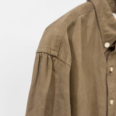 refomed [ “SHOULDER GATHER” ORDINARY SHIRT ] CAMEL