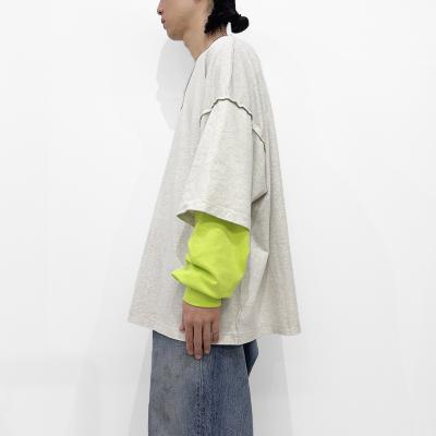 refomed [ REVERSIBLE L/S TEE ] OUTMEAL×LIME