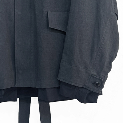 URU [ COTTON LINEN CANVAS M-65 JACKET ] D.NAVY