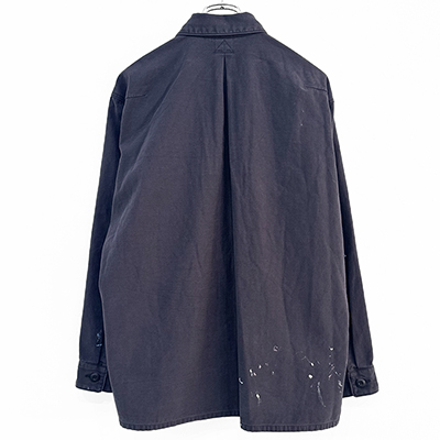 URU [ COTTON BACKSATIN MILITARY L/S SHIRTS ] NAVY