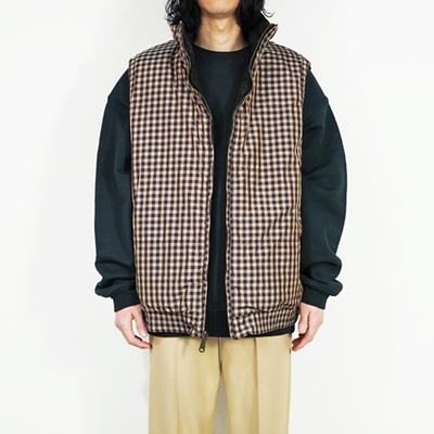 DAIRIKU [ Reversible Check Nylon Vest ] Black