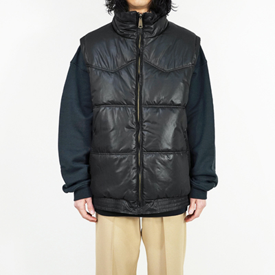 DAIRIKU [ Reversible Check Nylon Vest ] Black