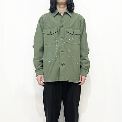 URU [ COTTON BACKSATIN MILITARY L/S SHIRTS ] KHAKI