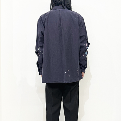 URU [ COTTON BACKSATIN MILITARY L/S SHIRTS ] NAVY