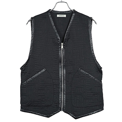 MATSUFUJI [ Quilted Jacquard Vest ] BLACK