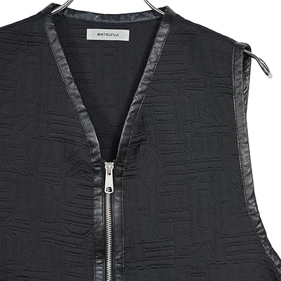 MATSUFUJI [ Quilted Jacquard Vest ] BLACK