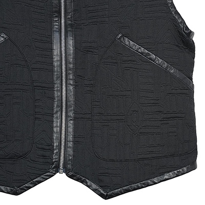 MATSUFUJI [ Quilted Jacquard Vest ] BLACK