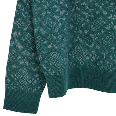 MATSUFUJI [ Jacquard Crewneck Knit ] GREEN