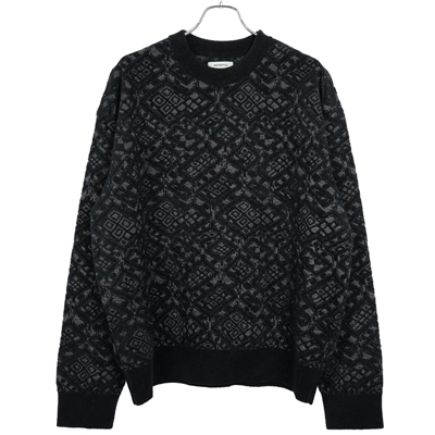 MATSUFUJI [ Jacquard Crewneck Knit ] BLACK | ロイド・エフ