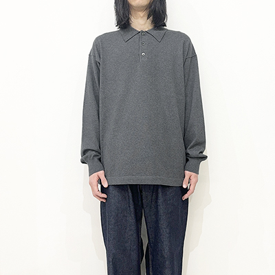 crepuscule [ L/S Knit Polo ] GRAY