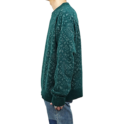 MATSUFUJI [ Jacquard Crewneck Knit ] GREEN