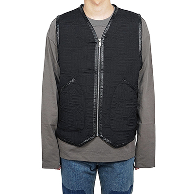 MATSUFUJI [ Quilted Jacquard Vest ] BLACK