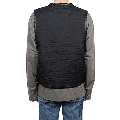 MATSUFUJI [ Quilted Jacquard Vest ] BLACK