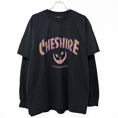 ESSAY [ LAYERED OVERSIZE LONG T-SHIRT (TS-2) ] CHESHIRE CAT