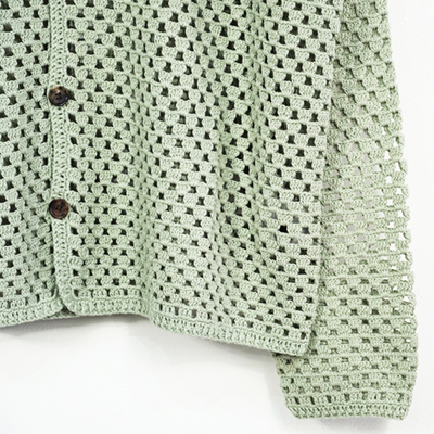 UNUSED [ US2330 (Crochet cardigan) ] GREEN