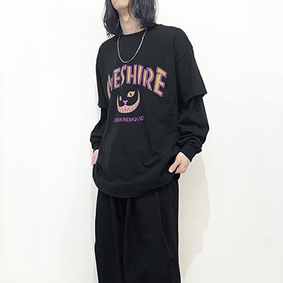 ESSAY [ LAYERED OVERSIZE LONG T-SHIRT (TS-2) ] CHESHIRE CAT