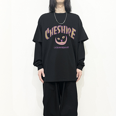 ESSAY [ LAYERED OVERSIZE LONG T-SHIRT (TS-2) ] CHESHIRE CAT