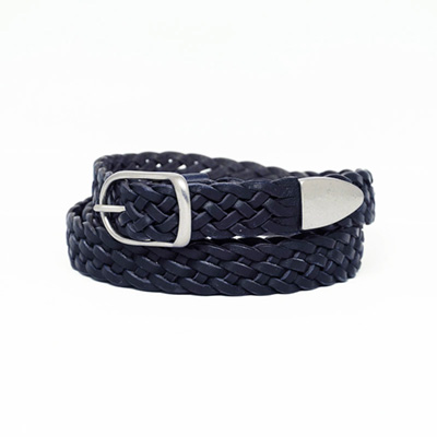 URU [ LEATHER BELT ] NAVY