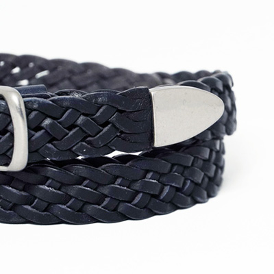 URU [ LEATHER BELT ] NAVY