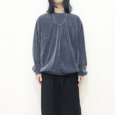 Sasquatchfabrix. [ MESH VELOUR L/S SMOCK ] BLUE GRAY