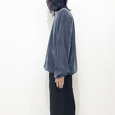 Sasquatchfabrix. [ MESH VELOUR L/S SMOCK ] BLUE GRAY