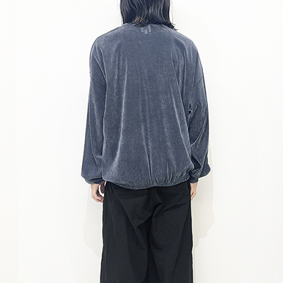 Sasquatchfabrix. [ MESH VELOUR L/S SMOCK ] BLUE GRAY