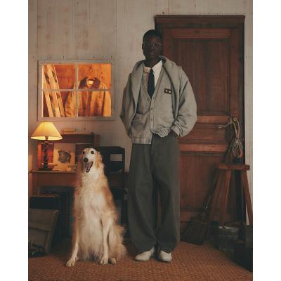 refomed [ FRESH MAN DENIM WIDE PANTS "OD" ] BROWN