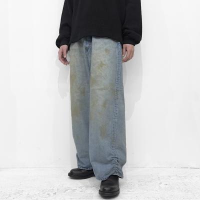 refomed [ FRESH MAN DENIM WIDE PANTS "USED" ] USED