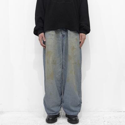 refomed [ FRESH MAN DENIM WIDE PANTS "USED" ] USED
