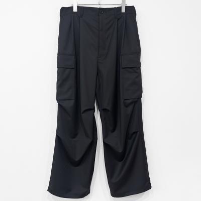 ESSAY [ WOOL BLEND WIDE MILITARY TROUSERS (P-3) ] BLACK