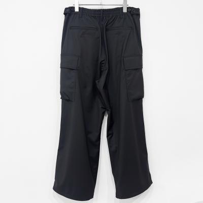 ESSAY [ WOOL BLEND WIDE MILITARY TROUSERS (P-3) ] BLACK