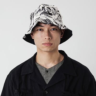 Sasquatchfabrix. [ FLOWER SKETCH TULIP HAT ] NATURAL×BLACK