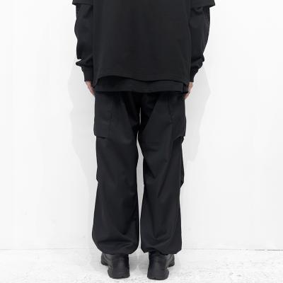 ESSAY [ WOOL BLEND WIDE MILITARY TROUSERS (P-3) ] BLACK