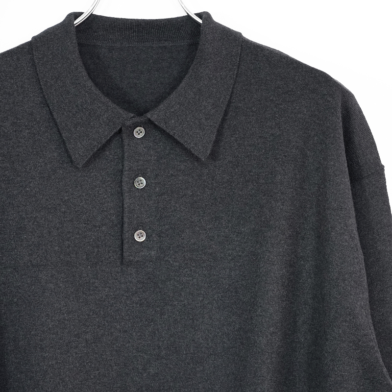 crepuscule [ Knit Polo L/S ] BLACK | ロイド・エフダブリュー (LLOYD FW)