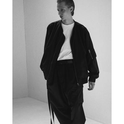 ESSAY [ WOOL BLEND WIDE MILITARY TROUSERS (P-3) ] BLACK