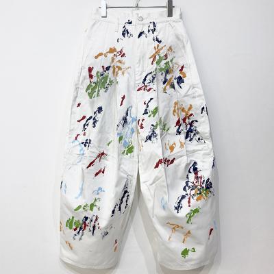 SHINYAKOZUKA [ Hi, BAGGY WITH HAND PAINTING ] COLOURLESS WHITE