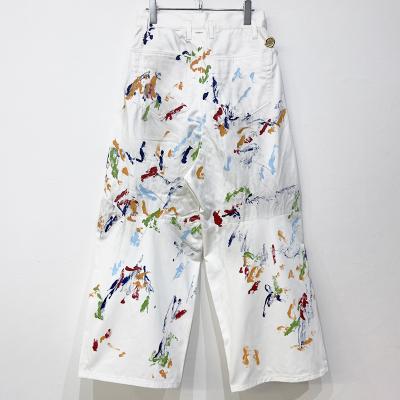 SHINYAKOZUKA [ Hi, BAGGY WITH HAND PAINTING ] COLOURLESS WHITE
