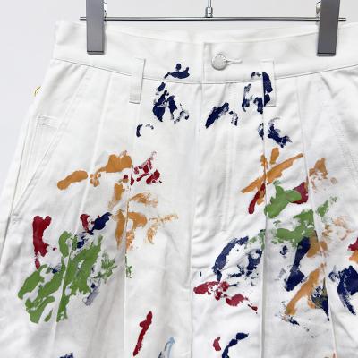 SHINYAKOZUKA [ Hi, BAGGY WITH HAND PAINTING ] COLOURLESS WHITE