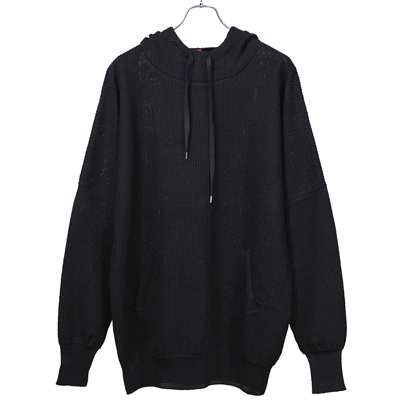 YANTOR [ Cotton Coarsely Knit Hoody ] BLACK