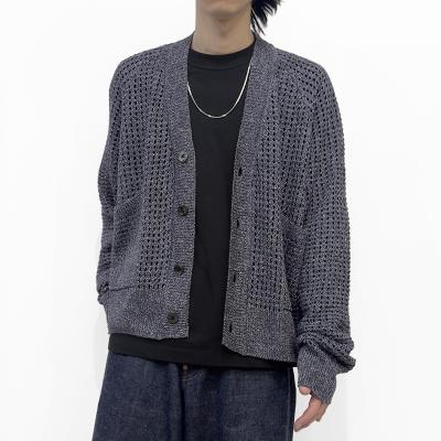 SUGARHILL [ MOCK TWISTED YERN KNIT CARDIGAN ] NAVY&BROWN