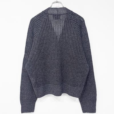 SUGARHILL [ MOCK TWISTED YERN KNIT CARDIGAN ] NAVY&BROWN