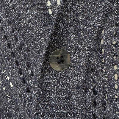 SUGARHILL [ MOCK TWISTED YERN KNIT CARDIGAN ] NAVY&BROWN