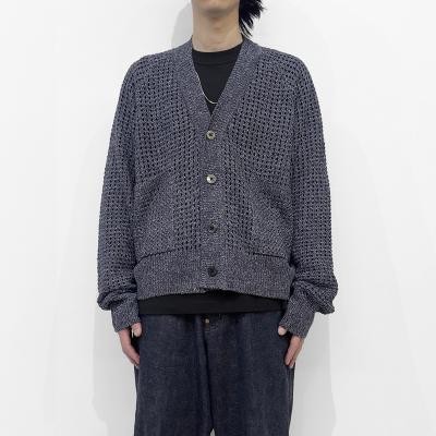 SUGARHILL [ MOCK TWISTED YERN KNIT CARDIGAN ] NAVY&BROWN